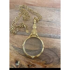 Joan Rivers Classics Goldtone Cherub Magnifying Glass Pendant Necklace